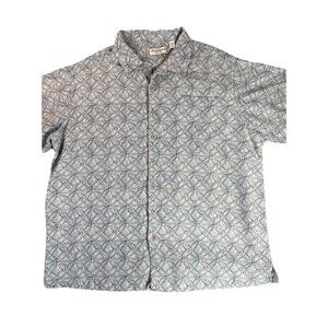 Caribbean Pure Silk Shirt Mens 3XLT Hawaiian Floral Print Button Front Big Tall